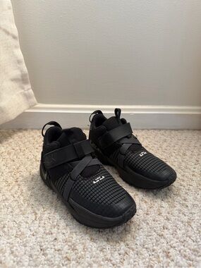 All-Black LeBron Sneakers with Strap